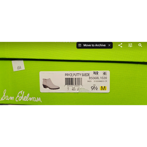 Sam Edelman Women's Pryce Ankle Booties Size 9.5 Putty Suede NWT - Picture 9 of 9